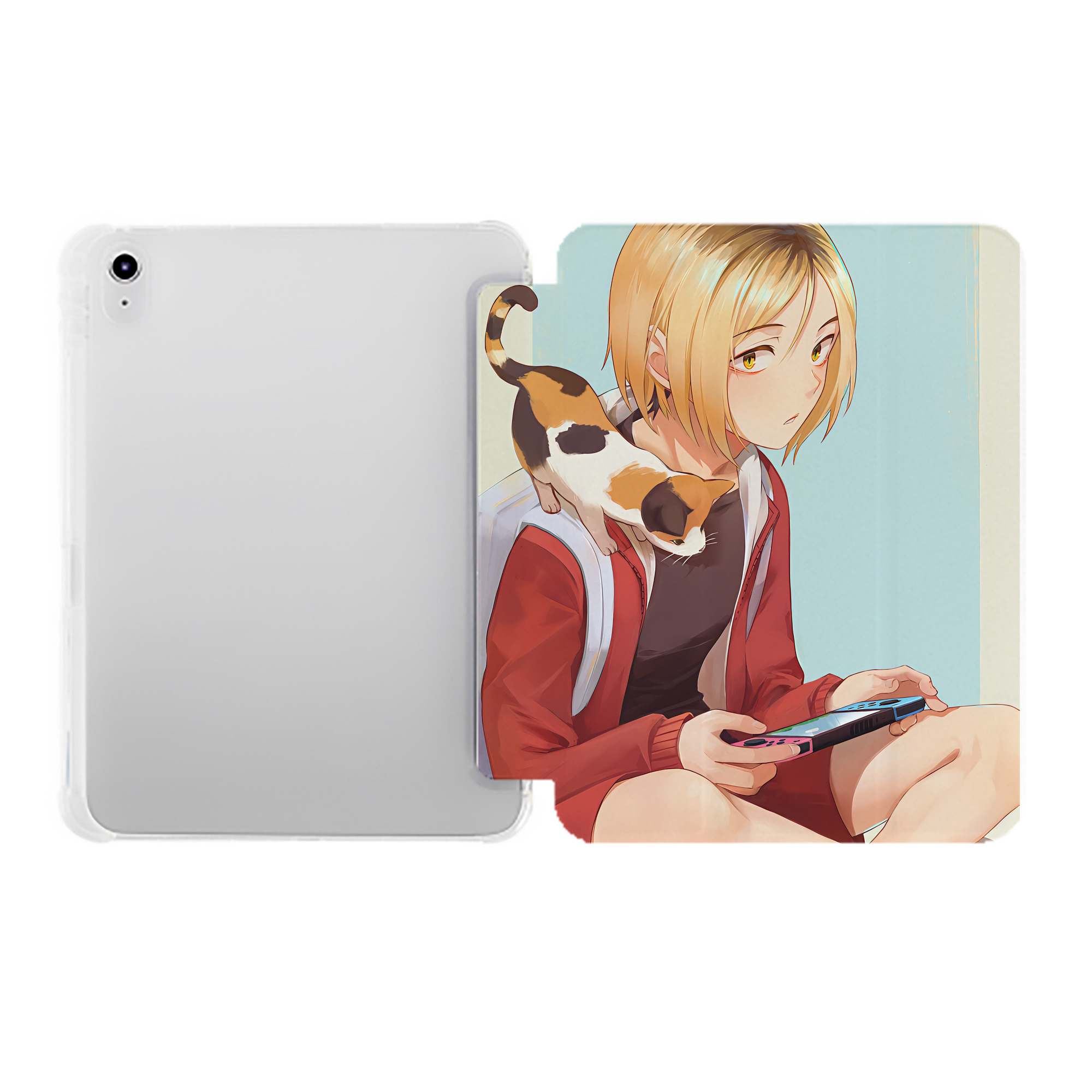（画像用） ハイキュー!! Haikyu!! IPad ケース ペン収納付き 三つ折りスタンド PUレザー×シリコン 対応機種9.5/10.5/10.9インチ